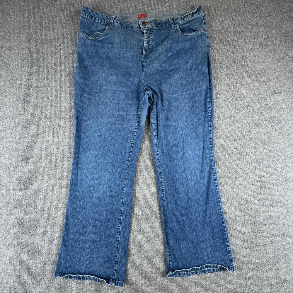 VTG‎ Smiths Jeans Womens 24W Medium Wash High Rise Relaxed Stretch Dungaree